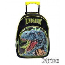 MOCHILA CON CARRO T-REX DINOSAURS WORLD PHI PHI BAGS