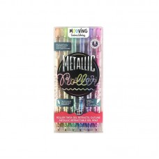 BOLIGRAFO ROLLER GEL X 6 MOOVING METALLIC ROLLER OUTLINE