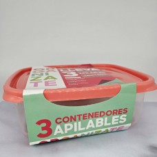 CAJAS HERMETICAS X 3 ORGANIZATE CUADRADAS