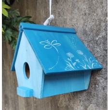 CASITA PARA PAJAROS DE MADERA PINTADA GRANDE