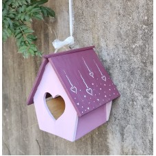 CASITA PARA PAJAROS DE MADERA PINTADA CHICA