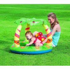 PILETA INFLABLE CON TECHO PALMERAS