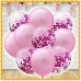 SET DE GLOBOS X 10 LATEX Y CONFETI ROSA