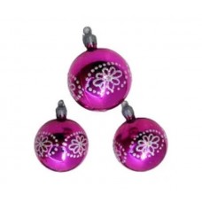 GLOBO NAVIDEÑO 4 CM FUCSIA DECORADO X 4