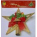 PUNTAL ESTRELLA 10 CM DORADO NAVIDEÑO CON MOÑO ROJO