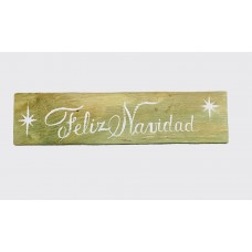 CARTEL NAVIDEÑO MADERA FELIZ NAVIDAD