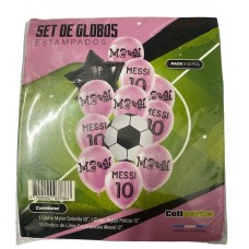 SET DE GLOBOS METALIZADO INTER MIAMI X 12 UNIDADES