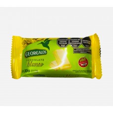 CHOCOLATE GEORGALOS SIN AZUCAR BLANCO X 30 G