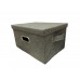 CAJA ORGANIZADORA PLEGABLE CON TAPA FORRADA EN TELA GRIS