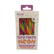 BOLIGRAFO ROLLER GEL X 6 KIRUKI TUTTI FRUTTI NEON