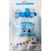 SET TOPPER GLOBOS PARA TORTA TONOS AZULADOS