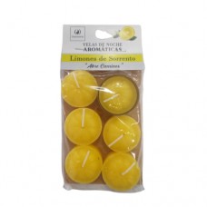 VELAS DE NOCHE PERFUMADAS X 6 LIMONES DE SORRENTO